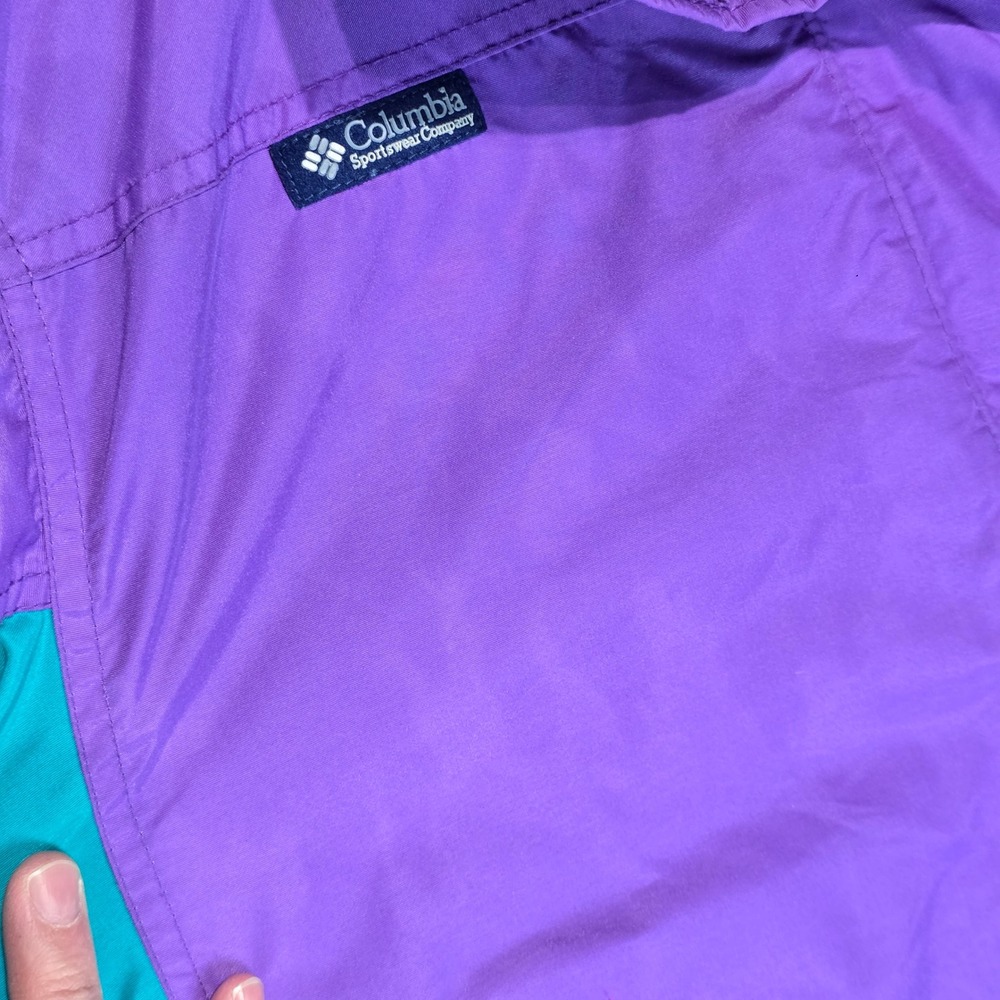 Vintage Columbia Bugaboo Jacket Womens Medium Purple Teal Colorblock 90s Shell - Picture 12 of 16